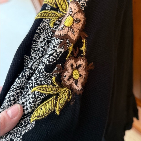 Johnny Was Cotton Black Hoodie with Colorful Embroidery. New but no tags. - Picture 4 of 4